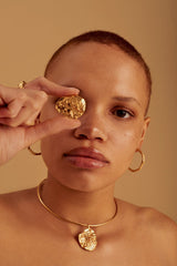 Large stoned 18ct hoops