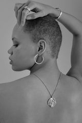 Large stoned sterling hoops