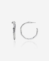 Large stoned sterling hoops
