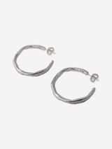 Large stoned sterling hoops