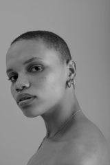 Small stoned sterling hoops