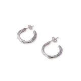 Small stoned sterling hoops
